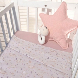 Σεντόνια Βρεφικά Des.188 (Σετ 2τμχ) Pink Baby Oliver Λίκνου 100% Βαμβάκι