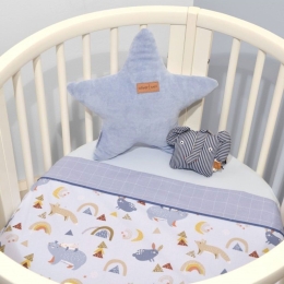 Σεντόνια Βρεφικά ΣΧ 411 (Σετ 2τμχ) Light Blue Oliver Baby Λίκνου 70x110cm 100% Βαμβάκι
