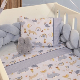 Σεντόνια Βρεφικά ΣΧ 411 (Σετ 3τμχ) Light Blue Oliver Baby Κούνιας 110x160cm 100% Βαμβάκι