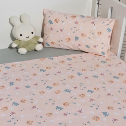 Σεντόνια Βρεφικά Σχέδιο 201 (Σετ 3τμχ) Pink-Multi Baby Oliver Κούνιας 110x160cm 100% Βαμβάκι