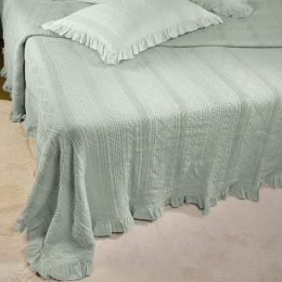 Κουβέρτα Με Βολάν ΣΧ.454 Aqua Down Town Μονό 170x240cm 100% Βαμβάκι