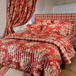 Παπλωματοθήκη ΣΧ.695 Σετ 3τμχ Red-Beige Down Town Υπέρδιπλο 235x245cm 100% Βαμβακοσατέν