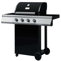Ψησταριά Υγραερίου 4 Καυστήρων Gas Bbq Inova K113-4JCI 124x60x102cm Silver-Black Kaiser Μαντέμι,Ανοξείδωτο