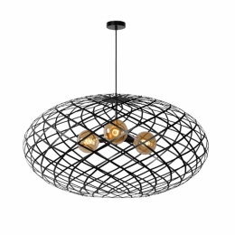 Φωτιστικό Οροφής Wolfram 21417/99/30 100x550cm 3xE27 60W Black Lucide