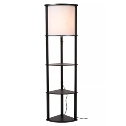 Φωτιστικό Δαπέδου Με Ράφια Menno 44798/81/30 30x30x162,3cm 1xE27 60W Black Lucide