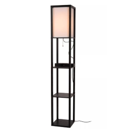 Φωτιστικό Δαπέδου Με Ράφια Menno 44799/81/30 26x26x162,7cm 1xE27 60W Black Lucide