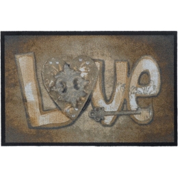 Πατάκι Εισόδου Mondial 005 Love 50X75cm Brown-Beige Sdim 50X75