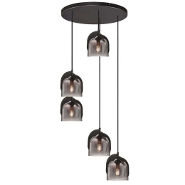 Φωτιστικό Οροφής Boshi 2212613047 Φ40x168cm 5xE14 40W Black-Smoke Nordlux