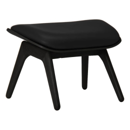 Σκαμπό The Reader Ottoman Hope Leather 5116NC5583-12N 60x46x42cm Black Oak Black