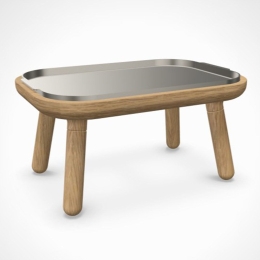 Τραπεζάκι Χαμηλό Paff 5610C5610-1C5618 50x35x27cm Oak Brushed Steel Umage