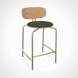 Σκαμπό Curious 5919-1C719-05 49x51x88.7cm Brass Racing Green