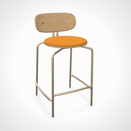Σκαμπό Curious 5919-1C719-06 49x51x88.7cm Brass Tangerine