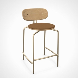 Σκαμπό Curious 5919-1C719-08 49x51x88.7cm Brass Caramel