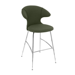 Σκαμπό Μπάρ Time Flies 590-05C5912-2 51x56x112cm Racing Green-Chrome Umage
