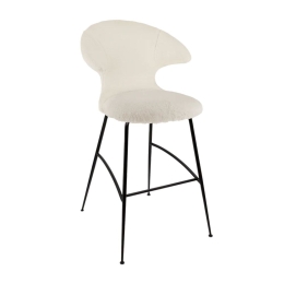 Σκαμπό Μπάρ Time Flies Teddy 590-18C5912-3 51x56x112cm White-Black Umage