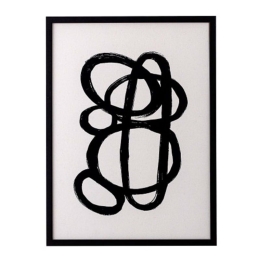 Κάδρο Zaco 82048303 32x42xcm Black-White Bloomingville Κάθετοι Ξύλο,Γυαλί