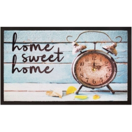 Πατάκι Εισόδου Image 057 Home Sweet Home Clock 45X75cm Ciel-Beige Sdim 45X75