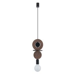 Φωτιστικό Οροφής Drops Wood C 11175 16x216,5cm 1xE27 25W Walnut-Black Nowodvorski