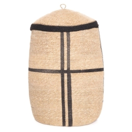 Καλάθι Αποθήκευσης Με Καπάκι Judith 226578 35x35x55cm Natural-Black Seagrass