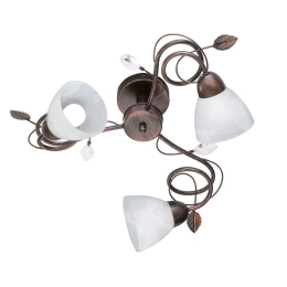 Φωτιστικό Οροφής - Πλαφονιέρα Traditio 600700328 Antique Rust Trio Lighting Μέταλλο,Γυαλί