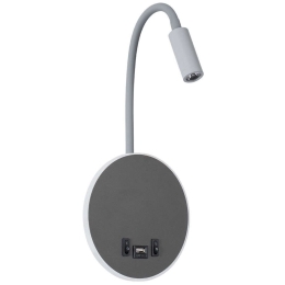 Φωτιστικό Τοίχου - Απλίκα Με Φορτιστή Usb Goose 60882 15,5x15x30,5cm Led 600lm 6W 4500K Grey Globostar