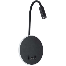 Φωτιστικό Τοίχου - Απλίκα Με Φορτιστή Usb Goose 60883 15,5x15x30,5cm Led 600lm 6W 4500K Black Globostar