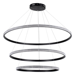 Φωτιστικό Οροφής Diamond Trio 61140 Led 150W Φ60+80+100cm Black GloboStar Αλουμίνιο