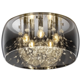 Φωτιστικό Οροφής - Πλαφονιέρα Crystel 616700506 Φ50x23cm 5xE14 28W Clear-Chrome Trio Lighting