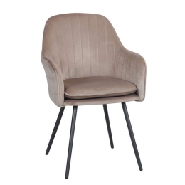 Πολυθρόνα C-987 617-92-061 58x60x87cm Beige Σετ 2τμχ Βελούδο, Μέταλλο