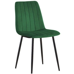 Καρέκλα Τραπεζαρίας 631-123-012 44x55x86cm Green-Black Μέταλλο,Ύφασμα