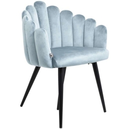 Πολυθρόνα 631-124-023 64x60x84cm Ciel-Black Βελούδο, Μέταλλο
