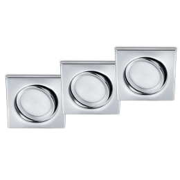 Σποτ Χωνευτό Rila (Σετ 3Τμχ) 650210306 8x8x3cm 3xLed 450Lm 5W 3000K Chrome Trio Lighting Τετράγωνο