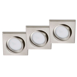 Σποτ Χωνευτό Rila (Σετ 3Τμχ) 650210307 8x8x3cm 3xLed 450Lm 5W 3000K Nickel Trio Lighting Τετράγωνο