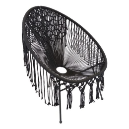 Πολυθρόνα Κήπου Macrame Havvana 725-124-002 72x92x86cm Black