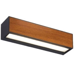 Φωτιστικό Τοίχου - Απλίκα Natu VK/02210/WD/W 25x6x6,5cm Up/Down Led 1180lm 15W 3000K Natural-Anthracite VKLed