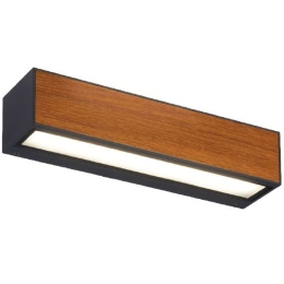 Φωτιστικό Τοίχου - Απλίκα Natu VK/02083/WD/W 25x6x6,5cm Led 667lm 7W 3000K Natural-Anthracite VKLed