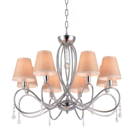 Φωτιστικό Οροφής 77-3666 E002-8 Laki Chrome & White Shade Homelighting Μέταλλο,Ύφασμα