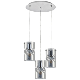 Φωτιστικό Οροφής Twist Smokey 77-8182 3xE27 60W Silver Homelighting Metal