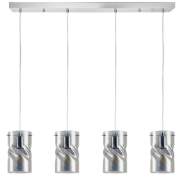 Φωτιστικό Οροφής Twist Smokey 77-8183 4xE27 60W Silver Homelighting Μέταλλο,Γυαλί