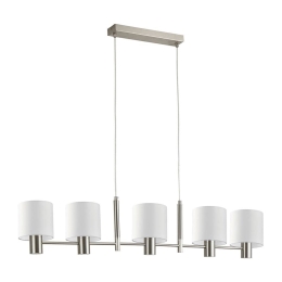 Φωτιστικό Οροφής - Ράγα Adept 77-8290 109x14x120cm 5xE27 60W Nickel-White Homelighting