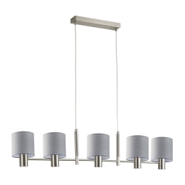 Φωτιστικό Οροφής - Ράγα Adept 77-8291 109x14x120cm 5xE27 60W Nickel-Grey Homelighting