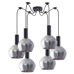 Φωτιστικό Οροφής Adept Tube 77-8491 50x50x300cm 6xE27 60W Black-Smoke Homelighting