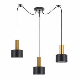 Φωτιστικό Οροφής Adept Tube 77-8633 40x40x300cm 3xE27 60W Black-Gold Homelighting