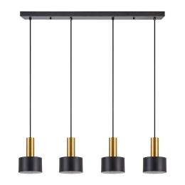 Φωτιστικό Οροφής - Ράγα Adept Tube 77-8637 85x14x300cm 4xE27 60W Black-Gold Homelighting