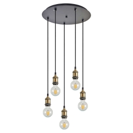 Φωτιστικό Οροφής Magnum 77-8693 40x40x300cm 5xE27 60W Black-Bronze Homelighting