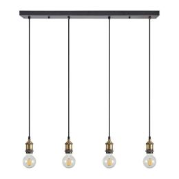 Φωτιστικό Οροφής - Ράγα Magnum 77-8694 85x8x300cm 4xE27 60W Black-Bronze Homelighting