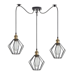 Φωτιστικό Οροφής Magnum 77-8705 45x45x300cm 3xE27 60W Black-Bronze Homelighting