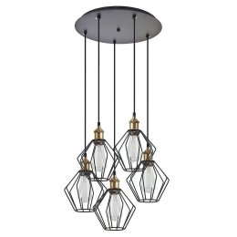 Φωτιστικό Οροφής Magnum 77-8708 42x42x300cm 5xE27 60W Black-Bronze Homelighting