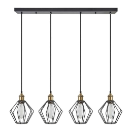 Φωτιστικό Οροφής - Ράγα Magnum 77-8709 87x20x300cm 4xE27 60W Black-Bronze Homelighting