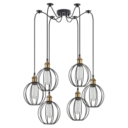 Φωτιστικό Οροφής Magnum 77-8711 6xE27 55x55x300cm 60W Black-Bronze Homelighting